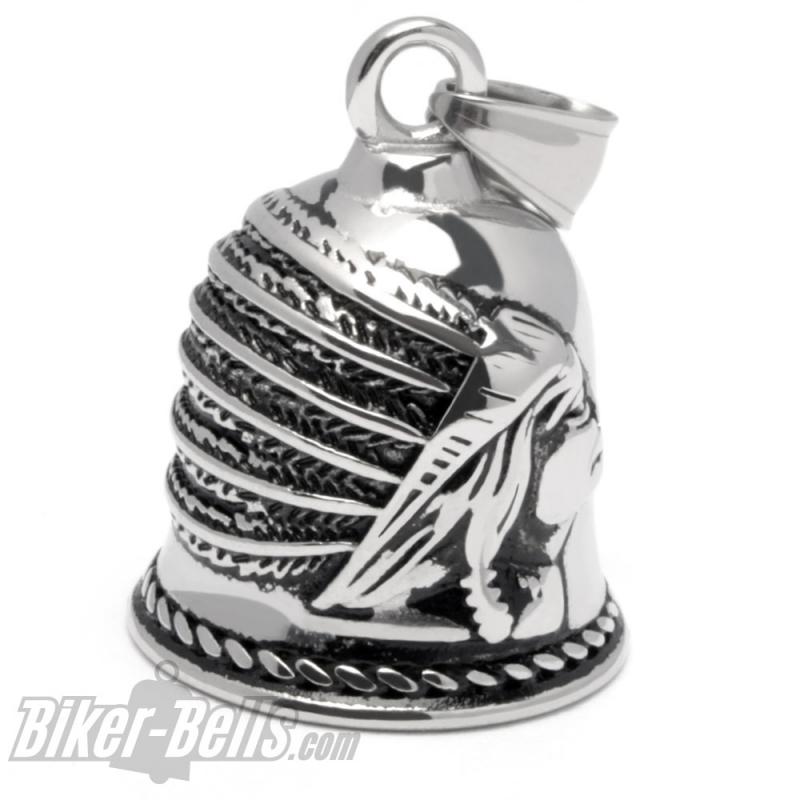 Indian Chief Biker-Bell Stainless Steel Lucky Bell Motorcyclist Gift